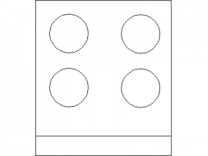 Domestic stove in plan view CAD block preview