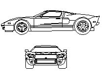 Ford GT - Elevations CAD block preview