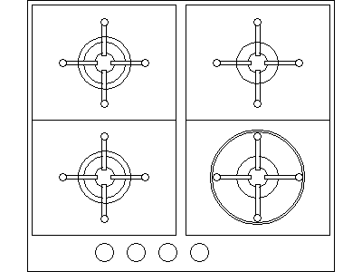 Gas Stove - Plan View – free CAD block preview