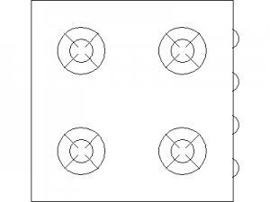 Gas Stove Top CAD block preview