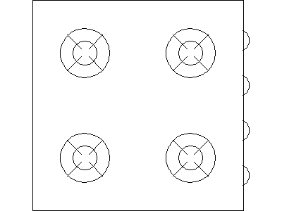 Gas Stove Top – free CAD block preview