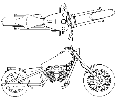 Harley Davidson Chopper – free CAD block preview