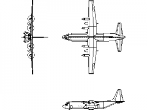 Heavy Lift Plane CAD block preview