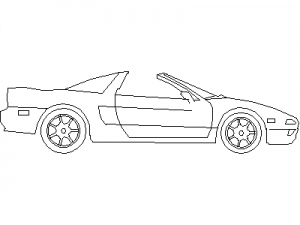 Honda NSX - Side View CAD block preview