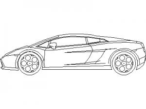 Lamborghini Gallardo - Side View CAD block preview