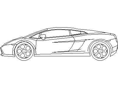 Lamborghini Gallardo - Side View – free CAD block preview