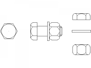 Metric Bolts - M6 to M36 sizes CAD block preview