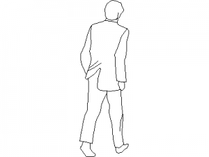 A man walking away CAD block preview