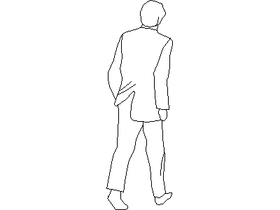 A man walking away – free CAD block preview