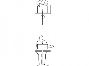 Speaker with Podium CAD block preview