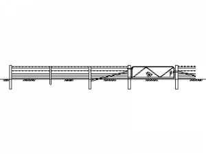 Star picket and wire fence CAD block preview