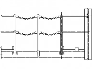 Steel Handrail Removable Safety Chain CAD block preview
