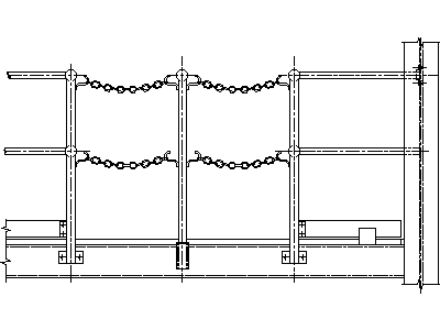 Steel Handrail Removable Safety Chain – free CAD block preview