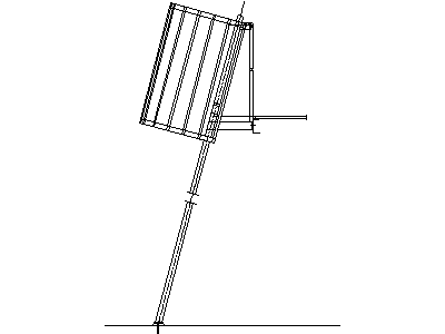 Steel Ladder with Cage - Elevation – free CAD block preview