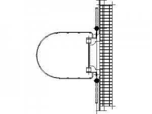 Steel Ladder with Cage - Plan CAD block preview