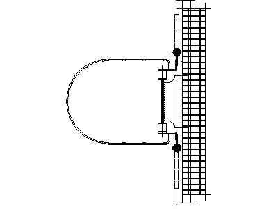 Steel Ladder with Cage - Plan – free CAD block preview