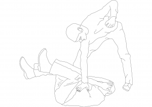 Two Men Fighting CAD block preview