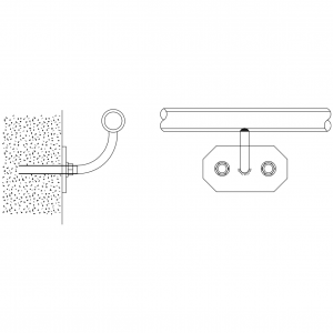 Wall Mounted Handrail CAD block preview