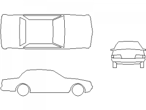 Large Sedan CAD block preview