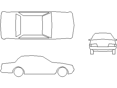 Large Sedan – free CAD block preview