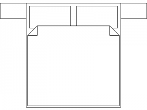 1800 x 2000 Bed Layout CAD block preview
