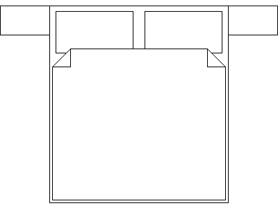1800 x 2000 Bed Layout – free CAD block preview