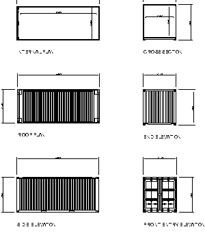 20 Foot Shipping Sea Container CAD block preview