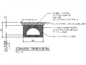 230 arch soakage trench detail CAD block preview