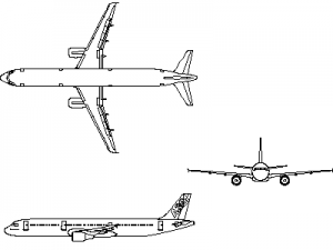 Airbus A321 - Aircraft CAD block preview