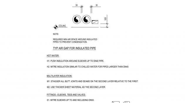 Aeroflex Pipe Insulation Installation Notes. CAD block preview