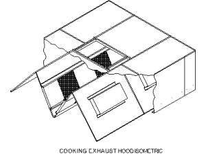 Cooking Exhaust Hood Isometric CAD block preview