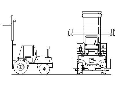 Forklift Large Sea Container Lift – free CAD block preview