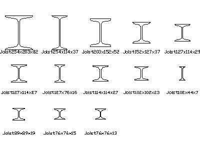 Taper Steel Joists – free CAD block preview