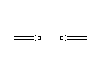 M20 Turnbuckle – free CAD block preview