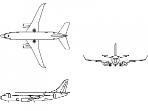 Boeing 737-300 - Aircraft CAD block preview