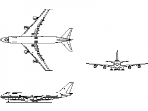 Boeing 747-200 - Aircraft CAD block preview