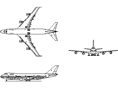 Boeing 747-200 - Aircraft – free CAD block preview
