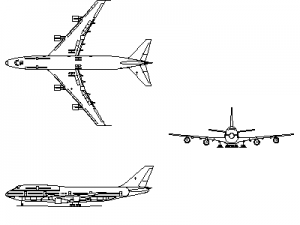 Boeing 747-300 - Aircraft CAD block preview
