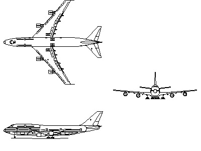 Boeing 747-300 - Aircraft – free CAD block preview