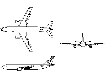 Airbus A300 - Aircraft – free CAD block preview