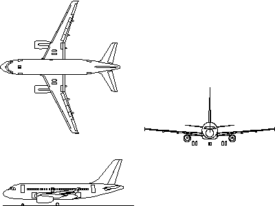 Airbus A318 - Aircraft – free CAD block preview