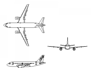 Airbus A319 – Aircraft CAD block preview