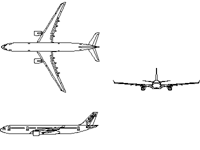 Airbus A330 - Aircraft – free CAD block preview