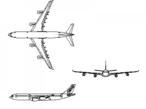 Airbus A340-200 - Aircraft CAD block preview