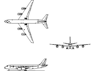 Douglas DC-8-43 - Aircraft – free CAD block preview