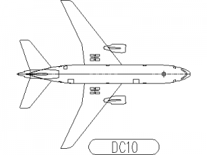 Douglas DC-10 - Aircraft CAD block preview
