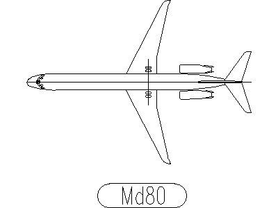Douglas MD-80 - Aircraft – free CAD block preview