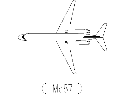 Douglas MD-87 - Aircraft – free CAD block preview