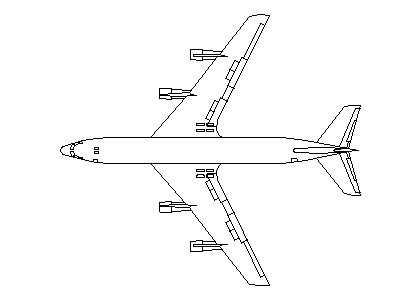 Boeing 707-120B - Aircraft – free CAD block preview