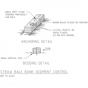 Strawbale Bank Sediment Control Detail CAD block preview